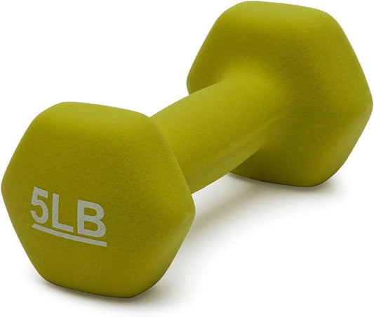 5 Pound Neoprene Dumbbell Hand Weights for Exercise