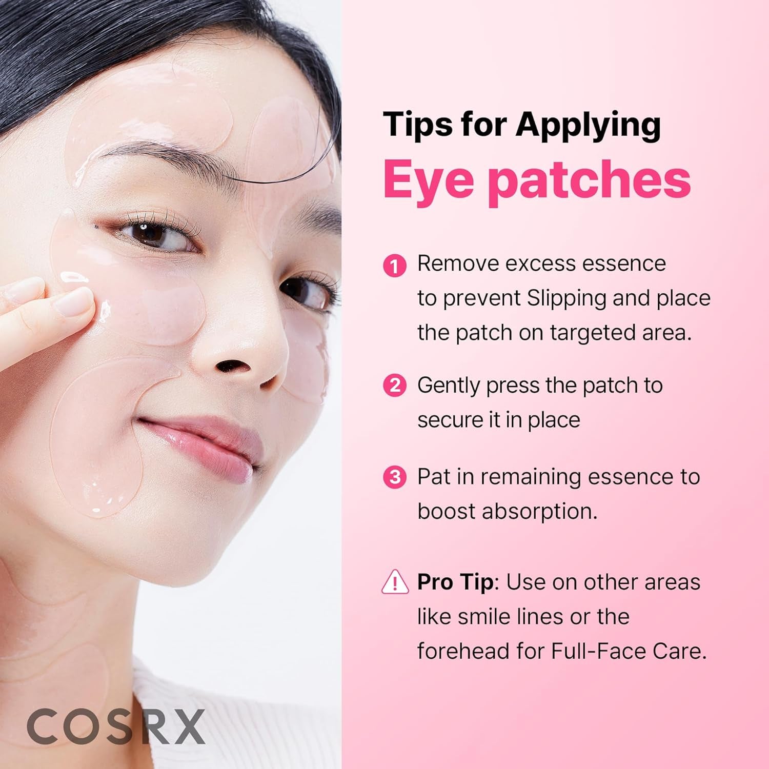 COSRX Pink Peptides Collagen Hydrogel Eye Patch for Puffy Eyes