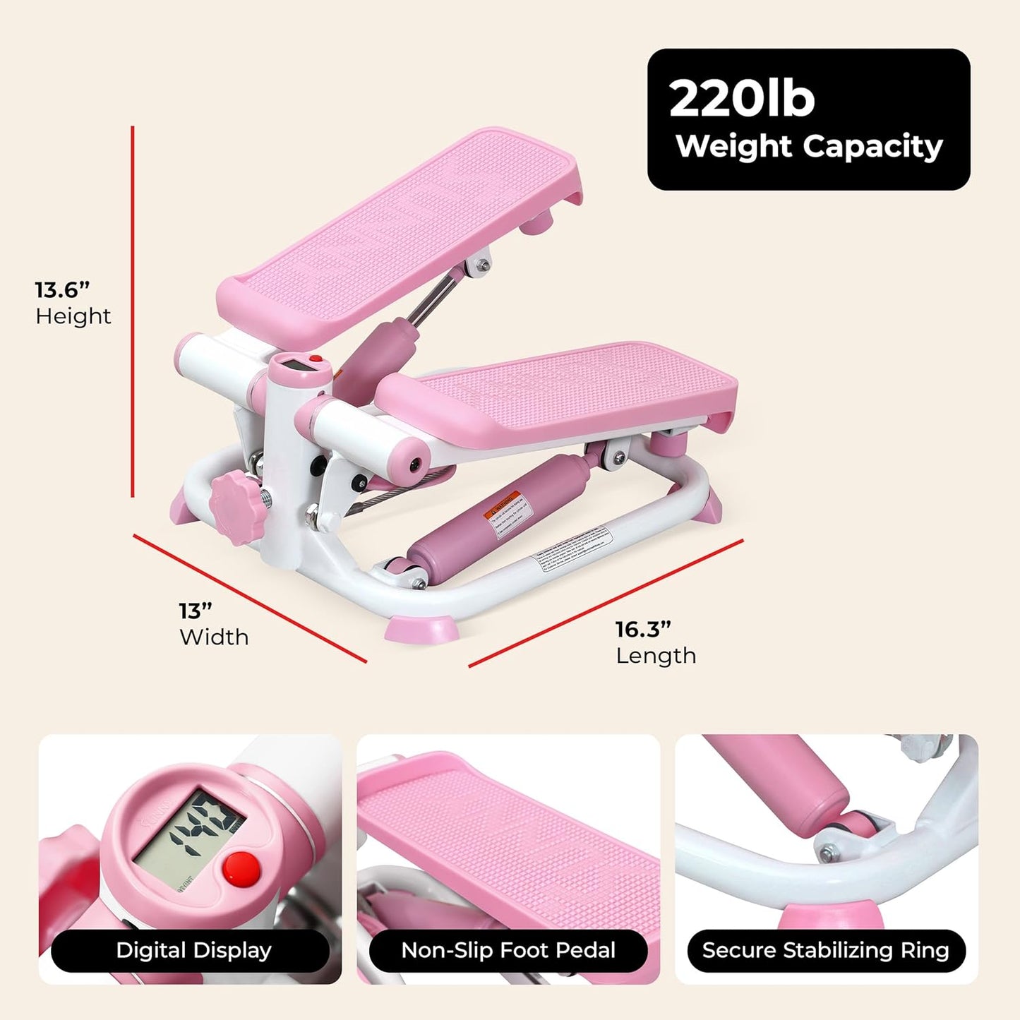 Sunny Health & Fitness Mini Steppers for Exercise at Home