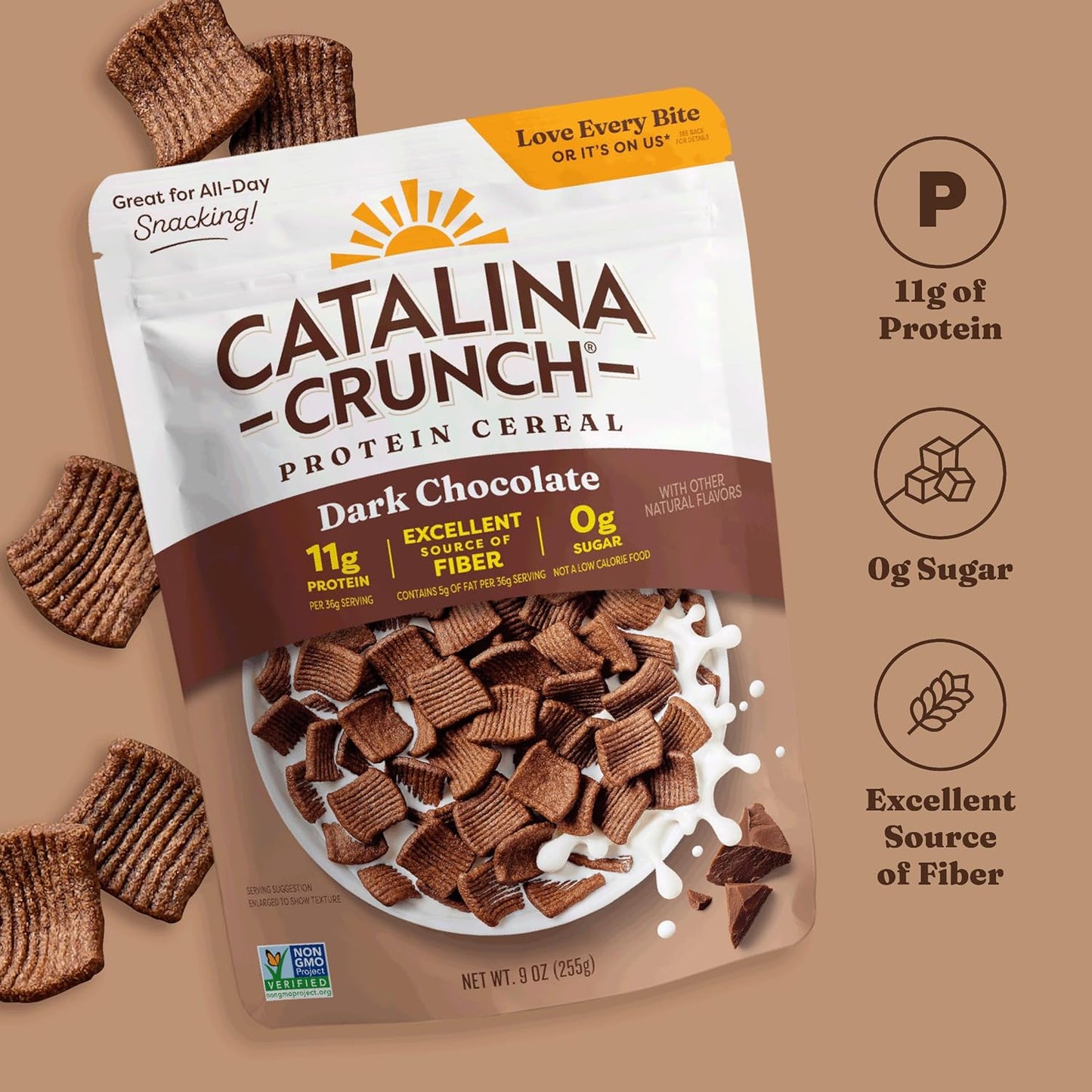 Catalina Crunch Protein Cereal - Dark Chocolate - 9 oz. Bag (Pack of 1)