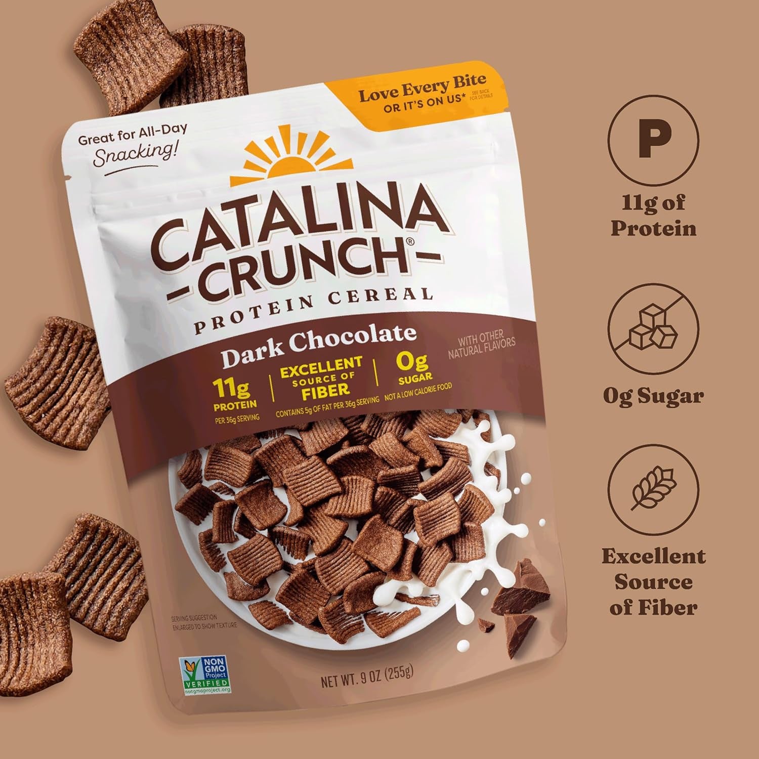 Catalina Crunch Protein Cereal - Dark Chocolate - 9 oz. Bag (Pack of 1)