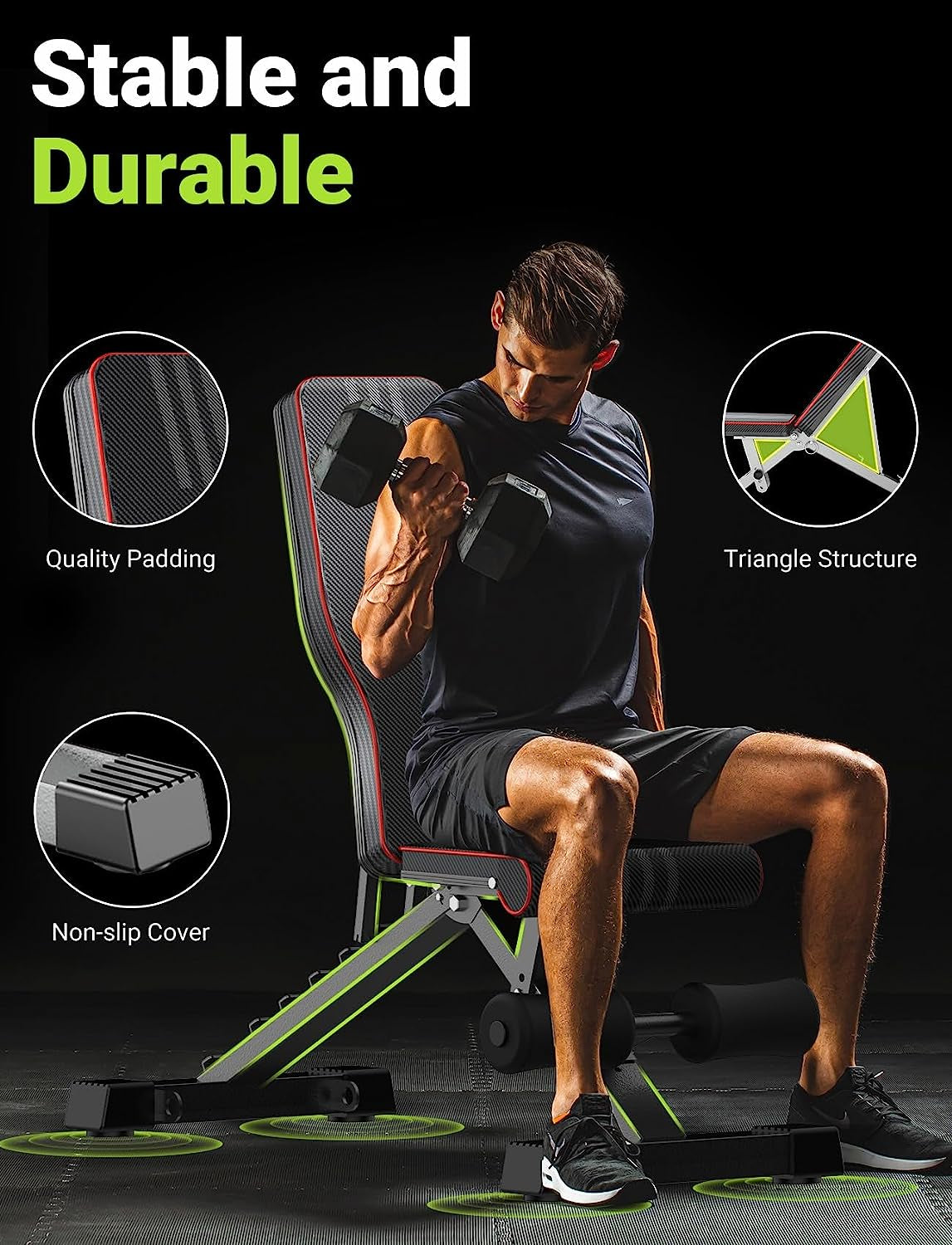 Yoleo Adjustable Weight Bench for Full Body Workout