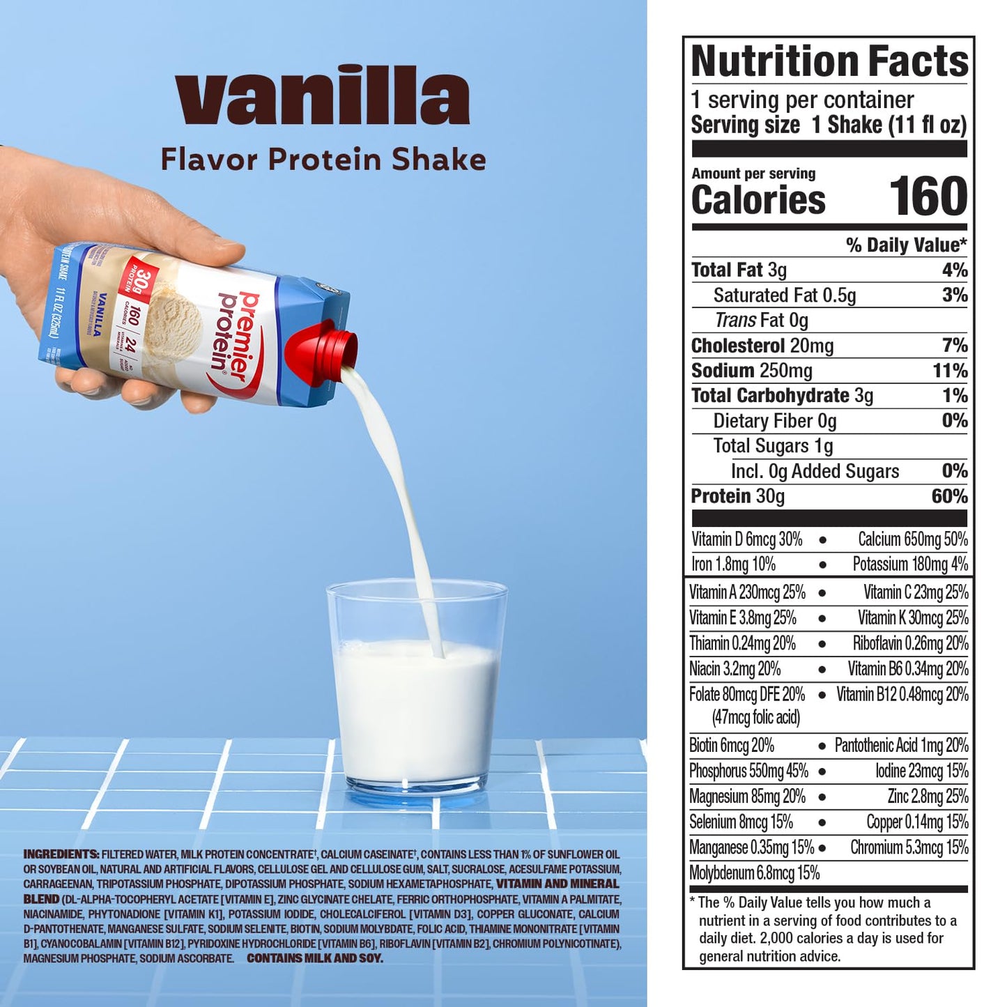 Premier Protein Shake, Vanilla, 30G Protein, 12 Pack