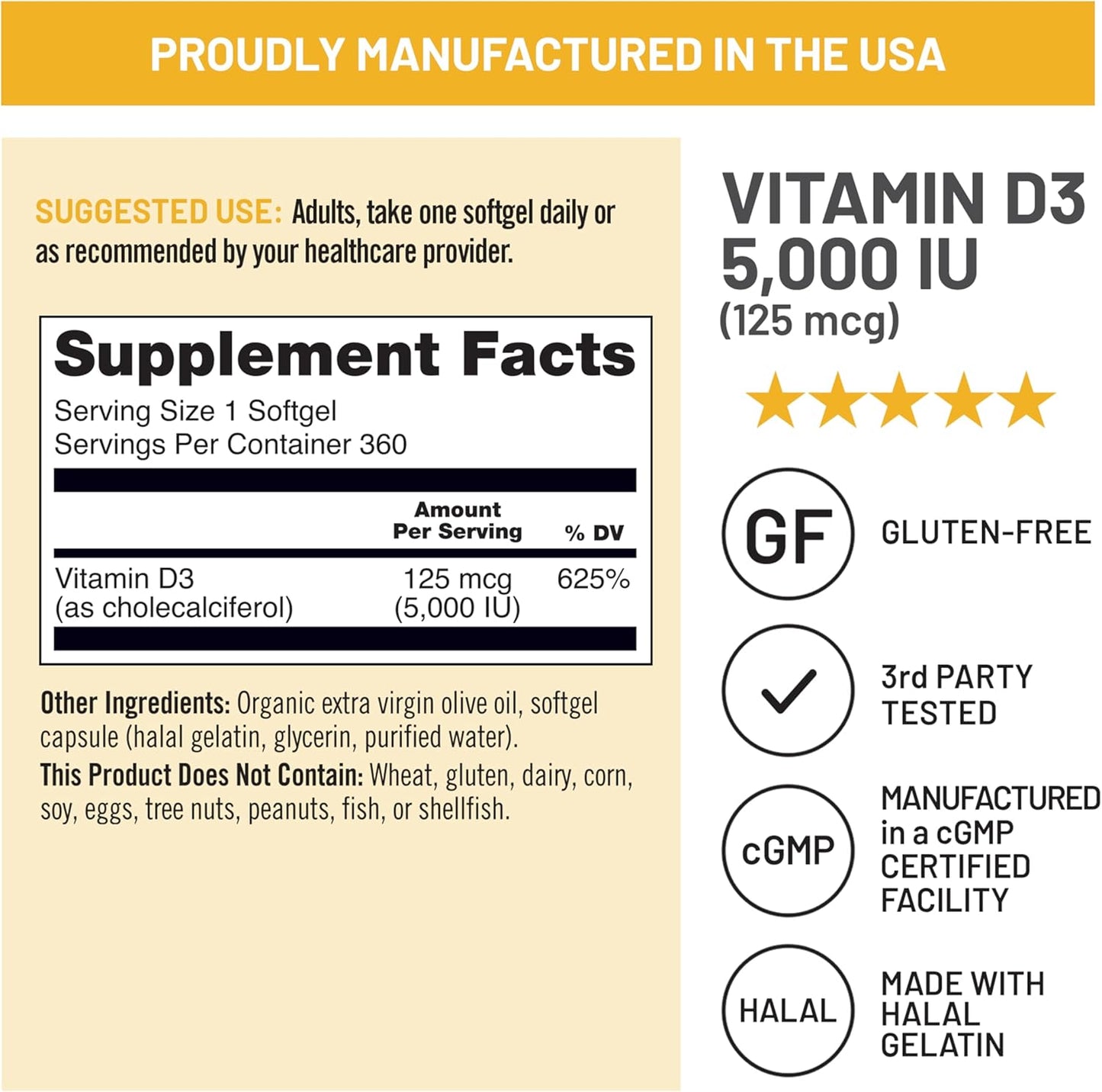 NatureWise Vitamin D3 5000iu (125 mcg)