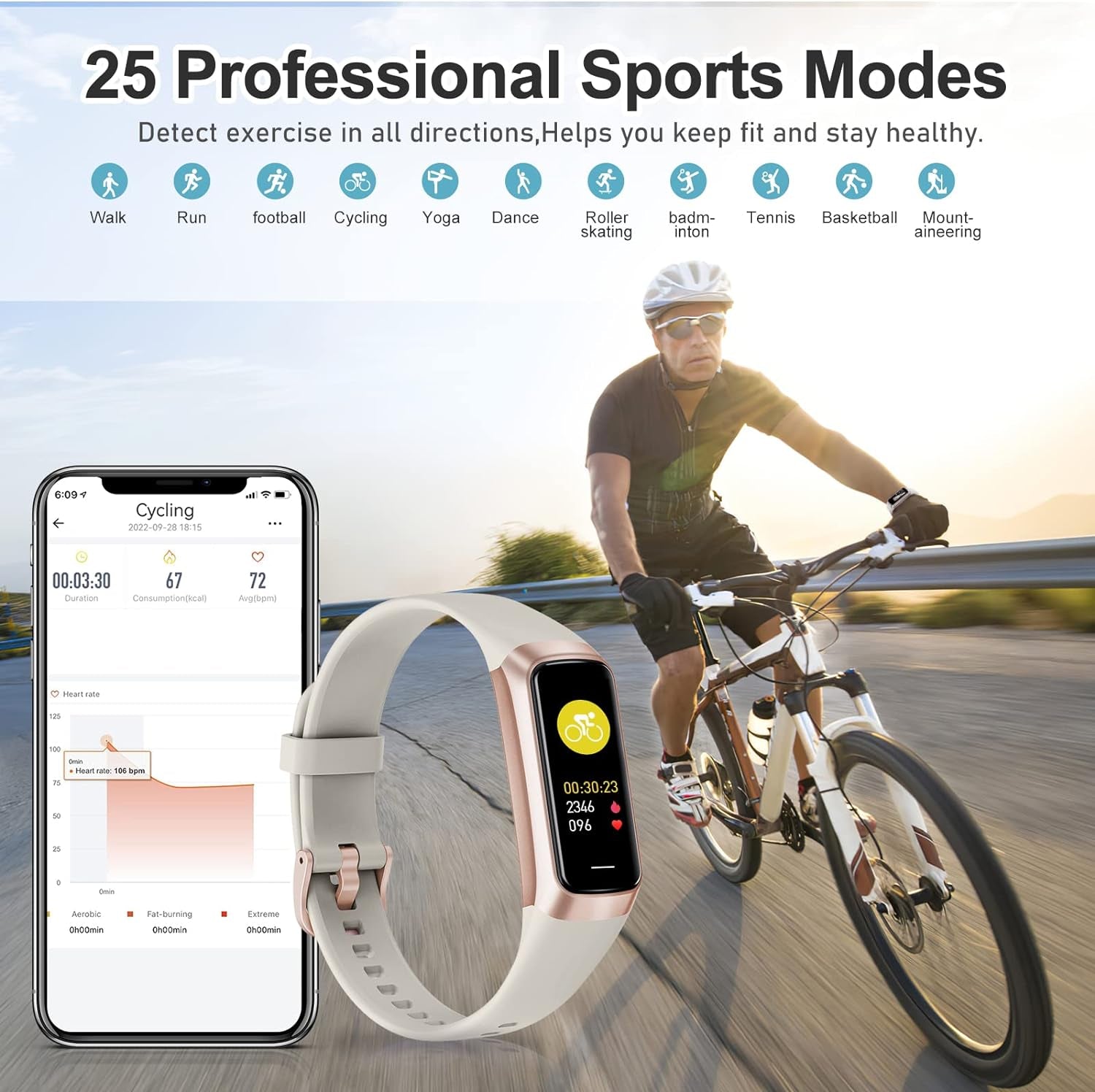 Fitness Tracker with 24/7 Heart Rate