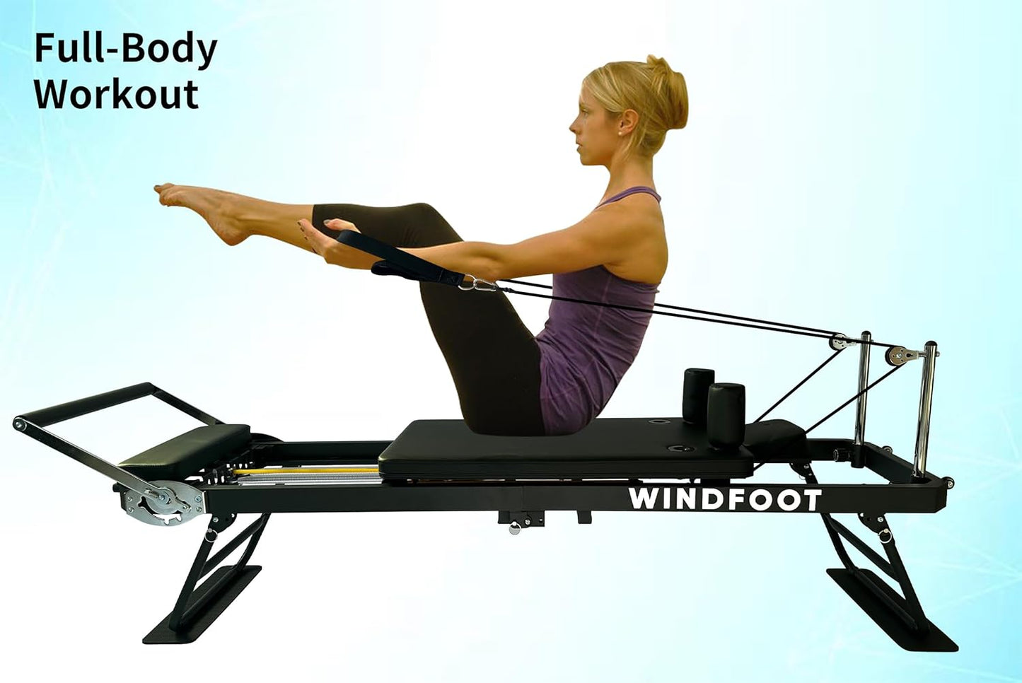 Pilates Reformer Machine Equipment with Springs & Cords for Home Workout