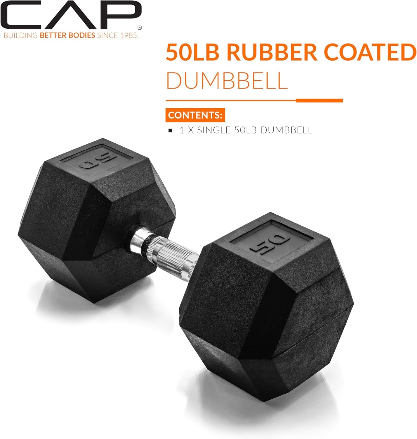 50 Pound Coated Hex Dumbbell Weight