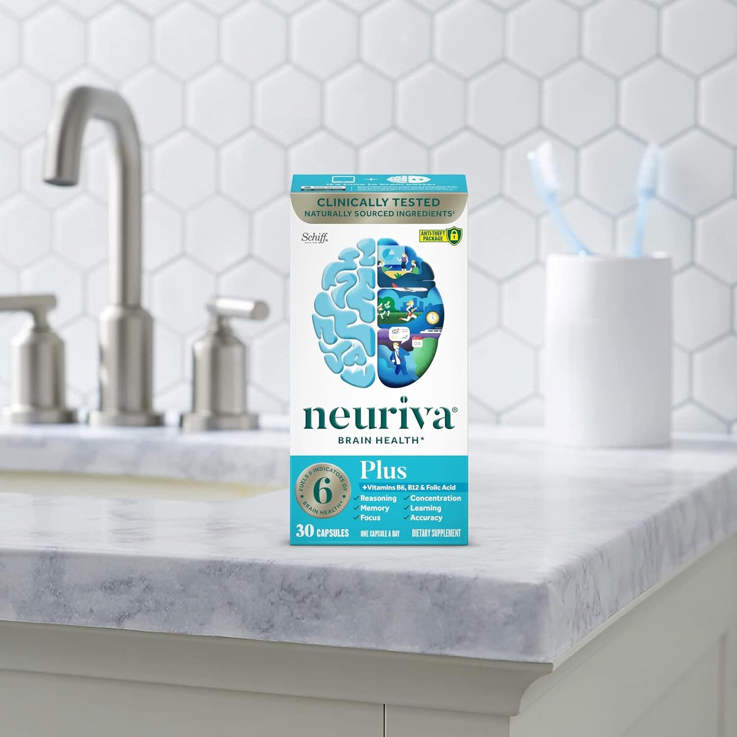 NEURIVA Plus Brain Supplement for Memory, Focus & Concentration + Cognitive Function