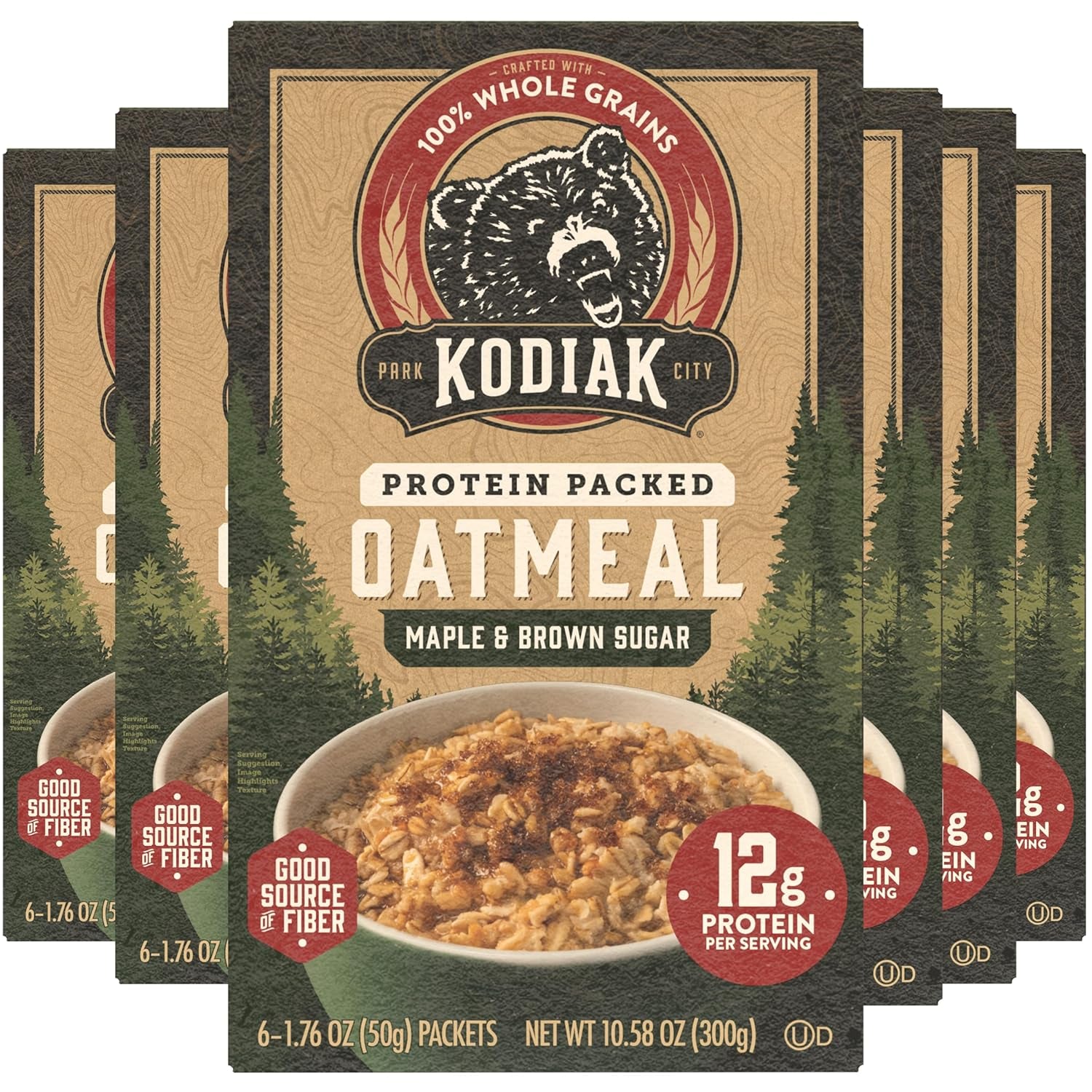Kodiak Instant Oatmeal Packets, Maple Brown Sugar, High Protein (36 Packets Total)