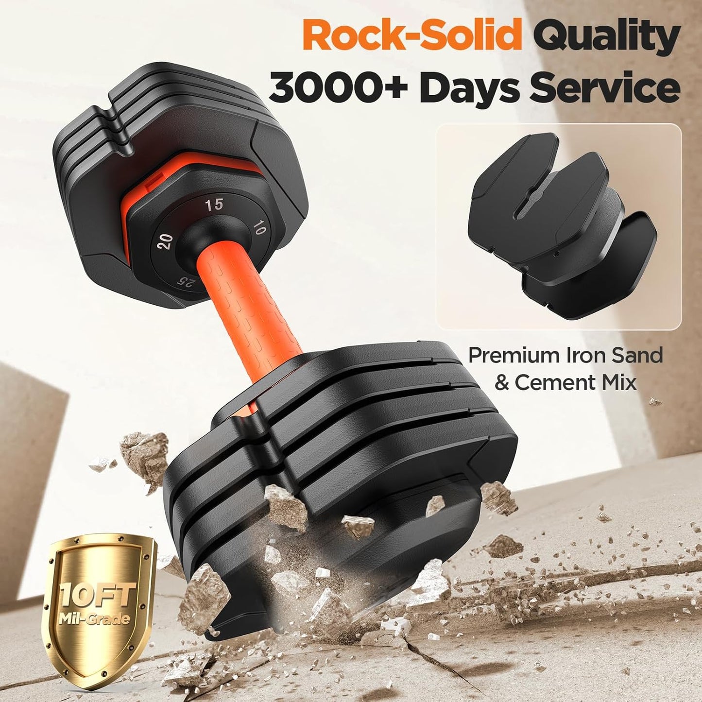 LifeOG Updated Adjustable Dumbbell Set of 2 - 25lbs/50lbs