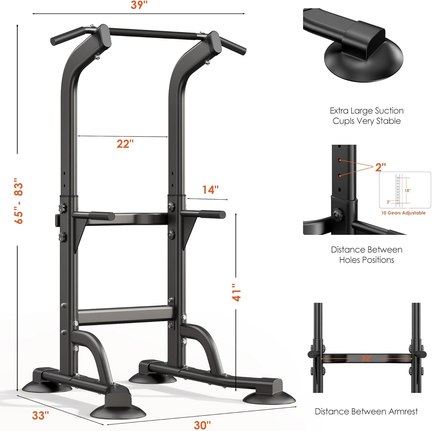 Power Tower Dip Station Pull up Bar for Home Gym