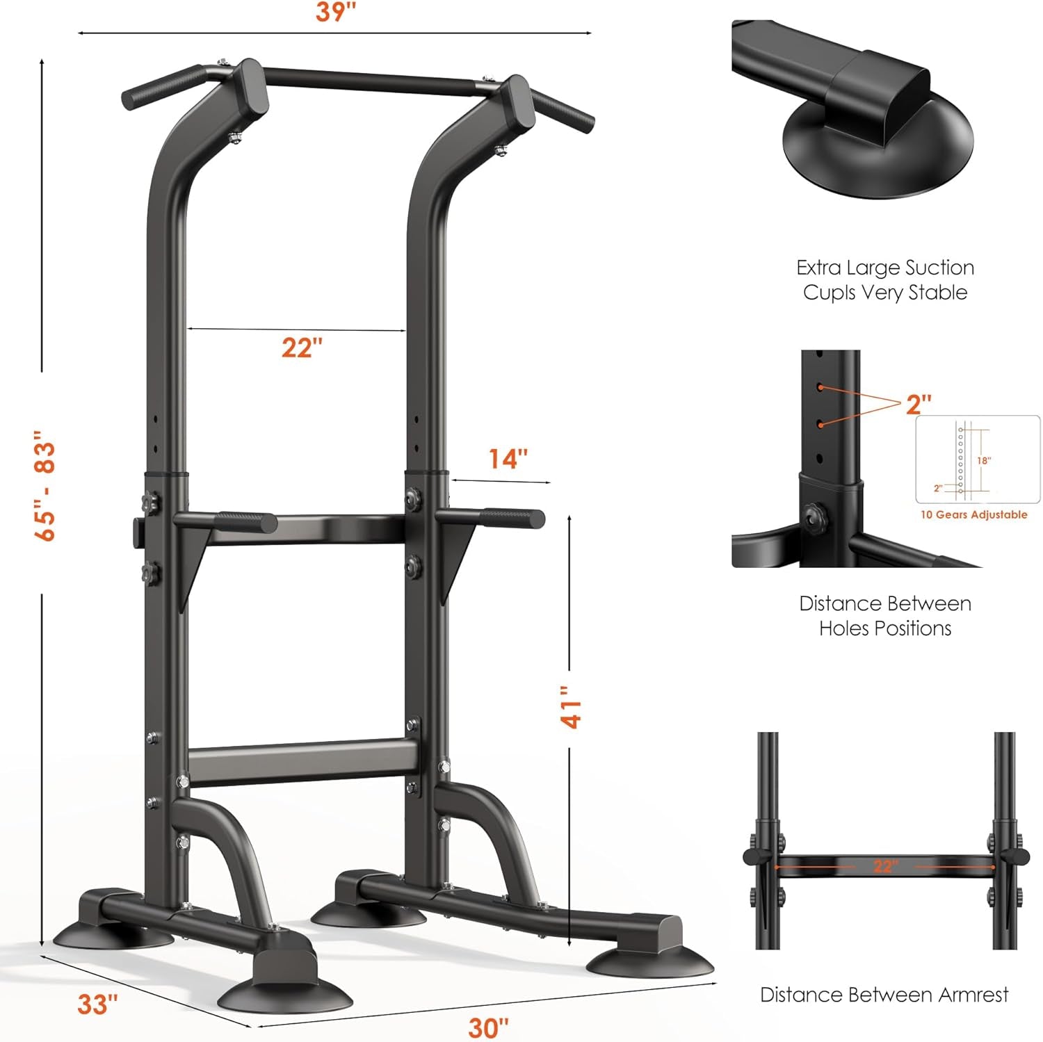Power Tower Dip Station Pull up Bar for Home Gym