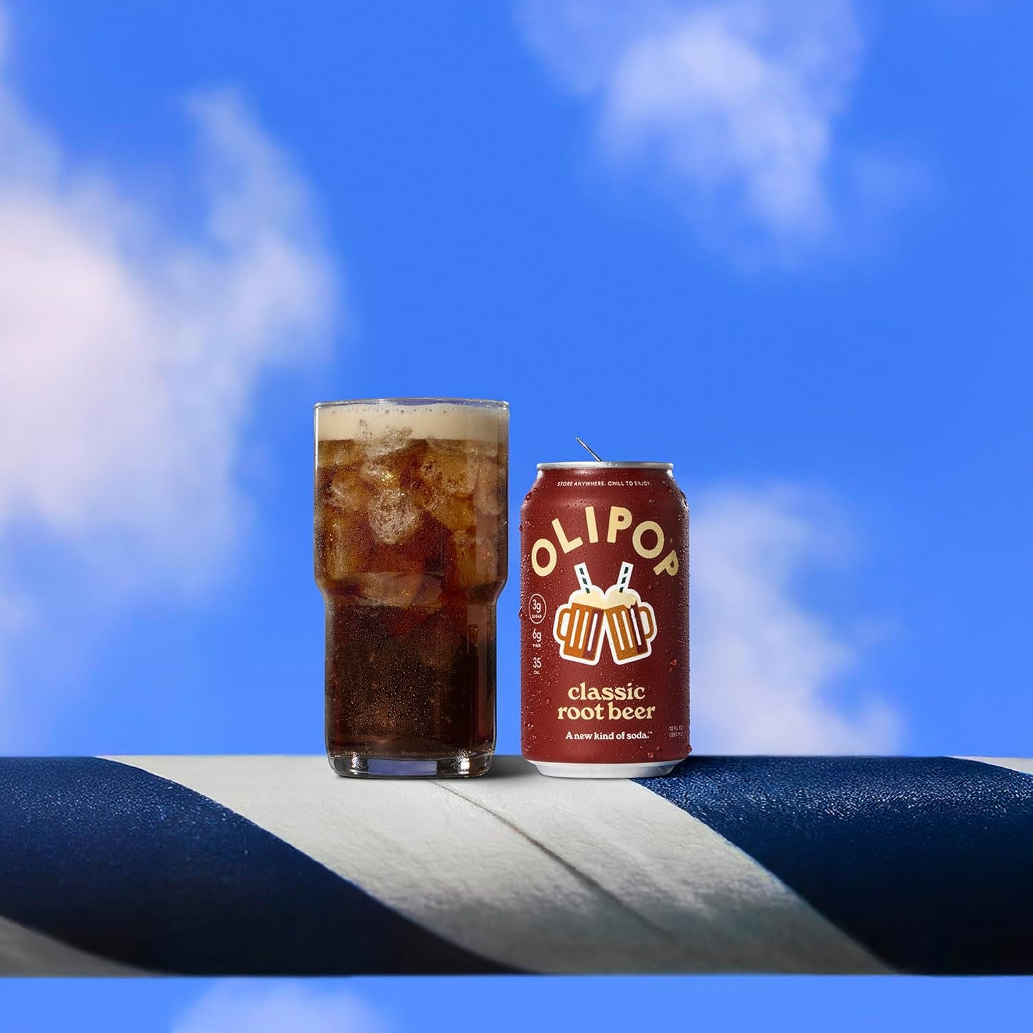 OLIPOP Prebiotic Soda Pop, Classic Root Beer (12-Cans)
