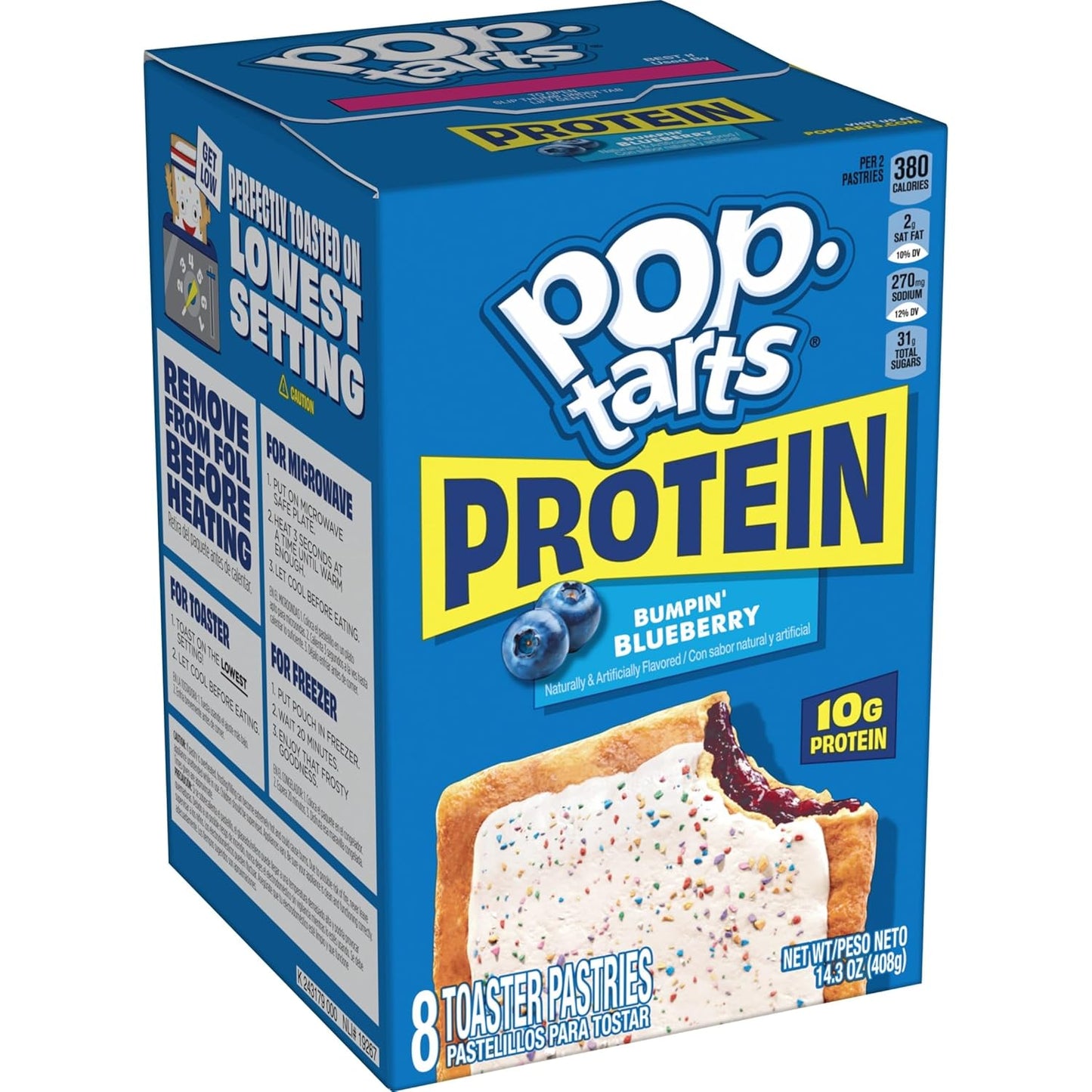 Pop-Tarts Protein Toaster Pastries, 10G Protein, Bumpin' Blueberry (24 Pop-Tarts)