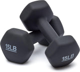 15 Pound Neoprene Dumbbell Hand Weights for Exercise