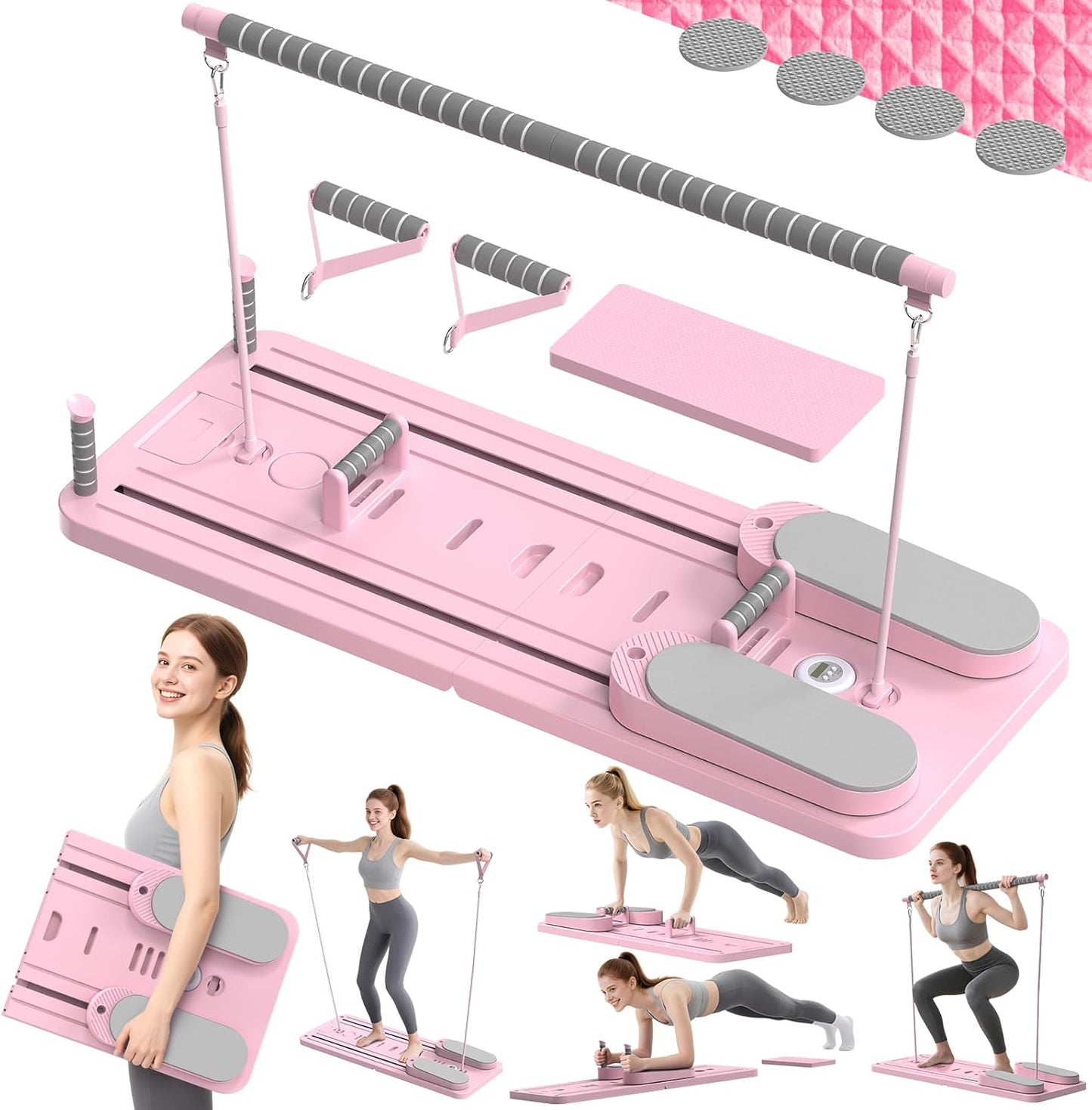 Multifunctional Pilates Board, Sets 7-In-1 Pilates Reformer Machine