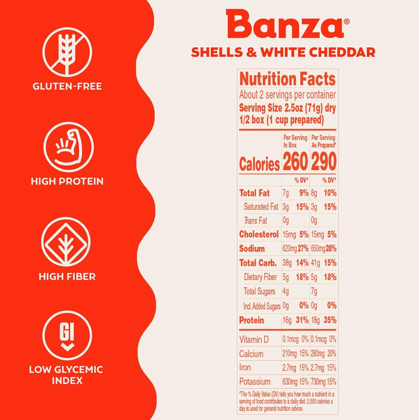 Banza Shells & White Cheddar Mac and Cheese - High Protein and Gluten Free