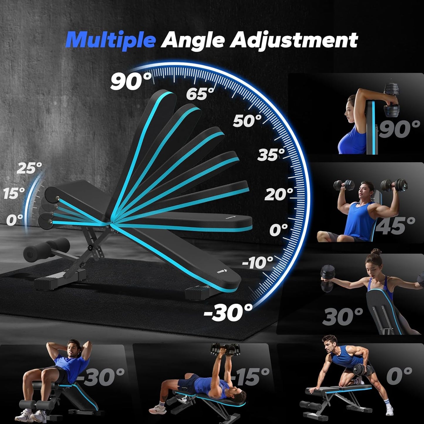 MERACH Foldable Adjustable Weight Bench
