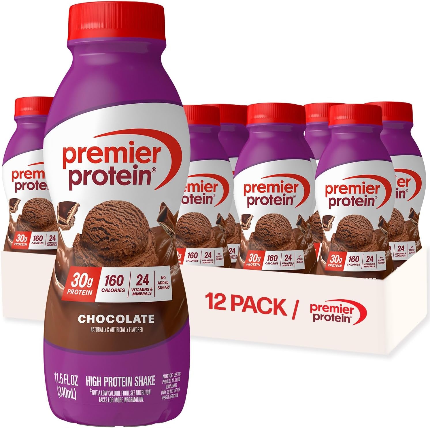 Premier Protein Shake, Chocolate, 30G Protein, 11.5 Fl oz, 12 Pack
