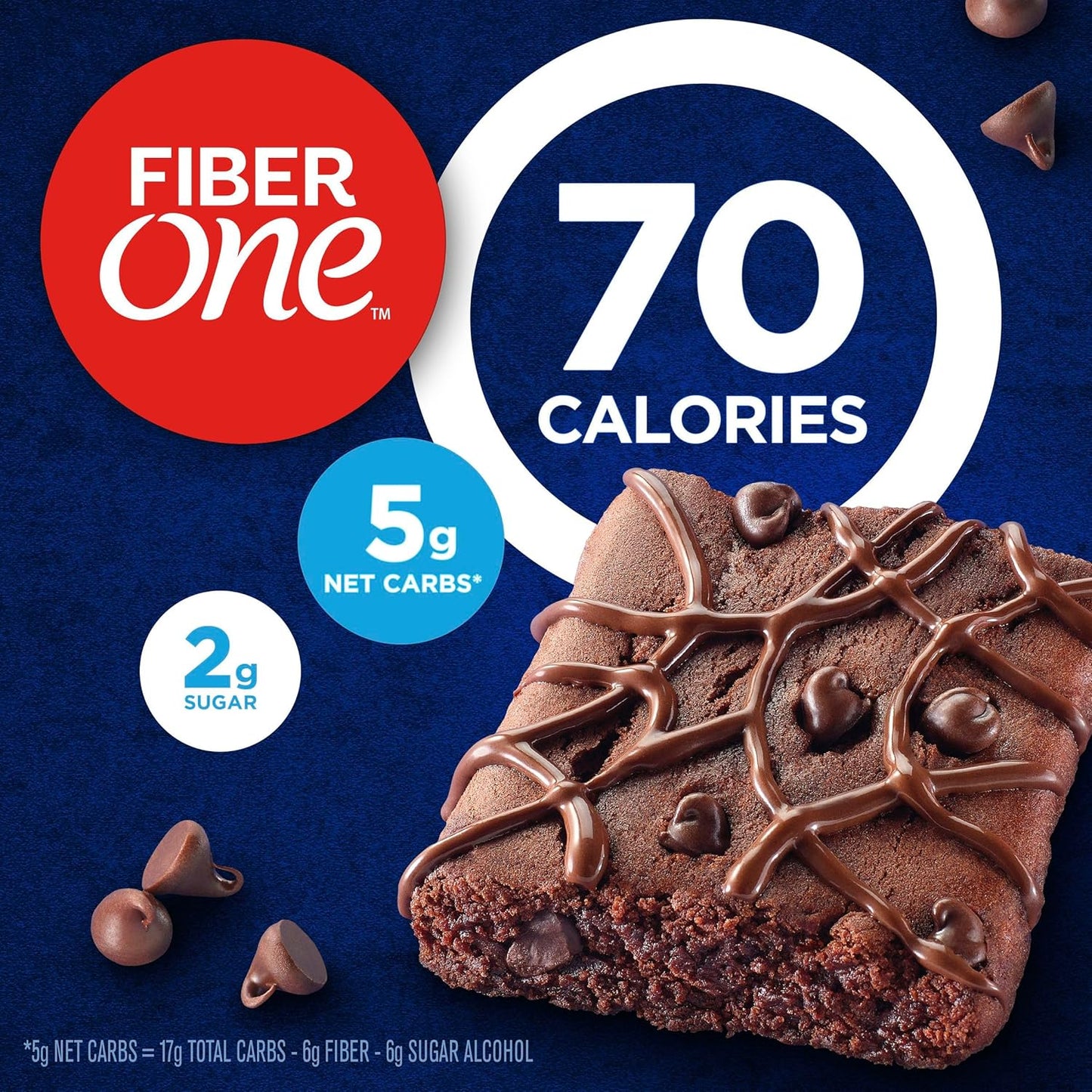 Fiber One 70 Calorie Brownies, Chocolate Fudge Snack Bars, Mega Pack, 18 Ct, 16 Oz