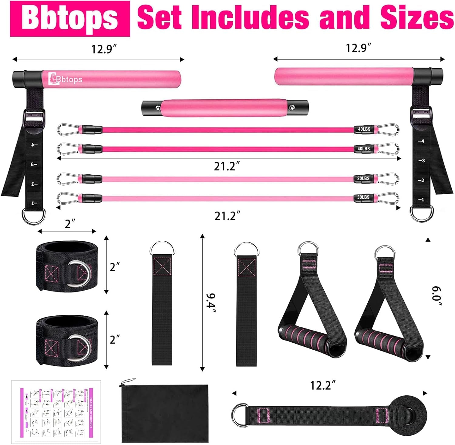 Pilates Bar Kit with Resistance Bands