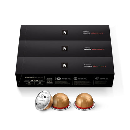Nespresso Capsules Vertuo, Melozio Decaffeinato, Medium Roast Espresso, Brews 7.8 Oz.