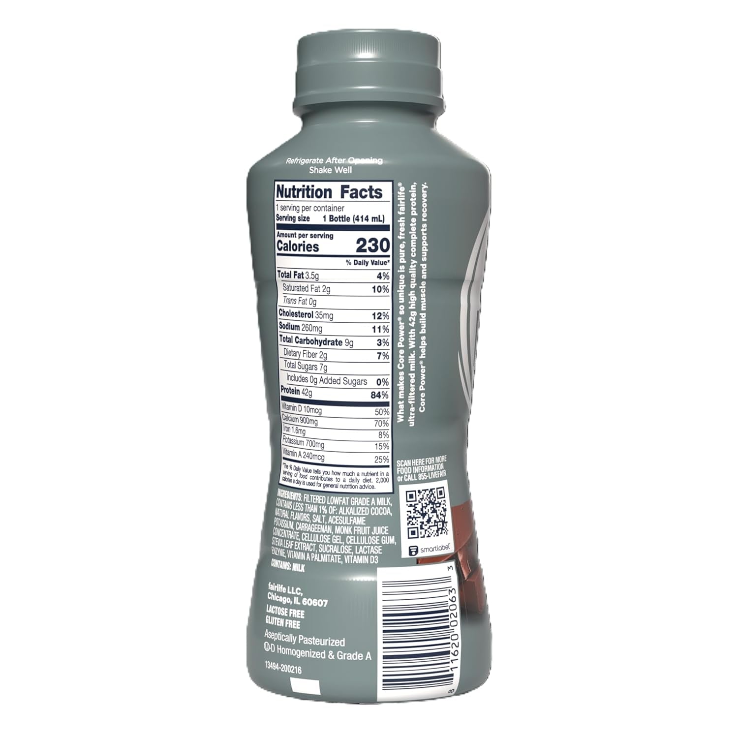 Core Power Elite High Protein Shake, Chocolate, 42G Bottle, 14Oz, 12 Pack