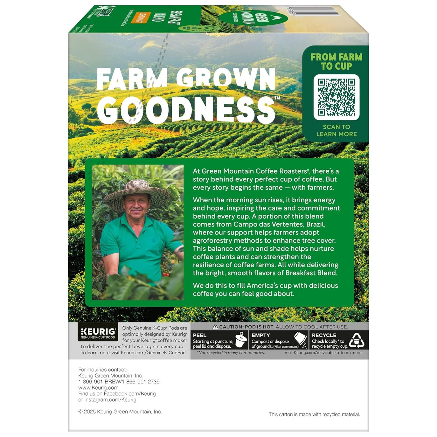 Green Mountain Coffee Roasters Breakfast Blend Single-Serve Keurig K-Cup Pods
