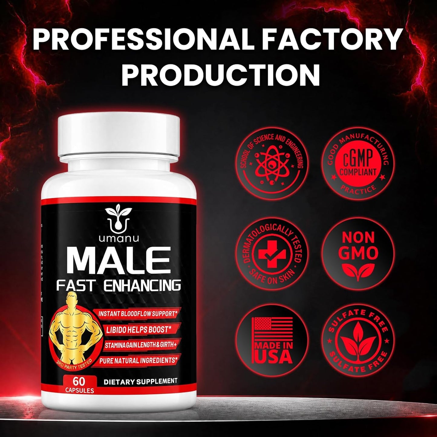 Umanu Fast-Acting Male Enhancing Supplement – Boost Blood Flow, Gain Drive, Size, Increase Stamina