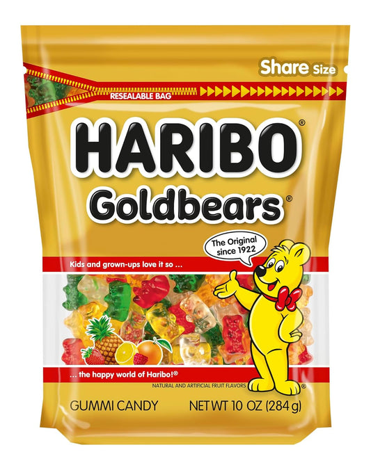 HARIBO Goldbears, Gummi Candy, 10 oz Resealable Bag