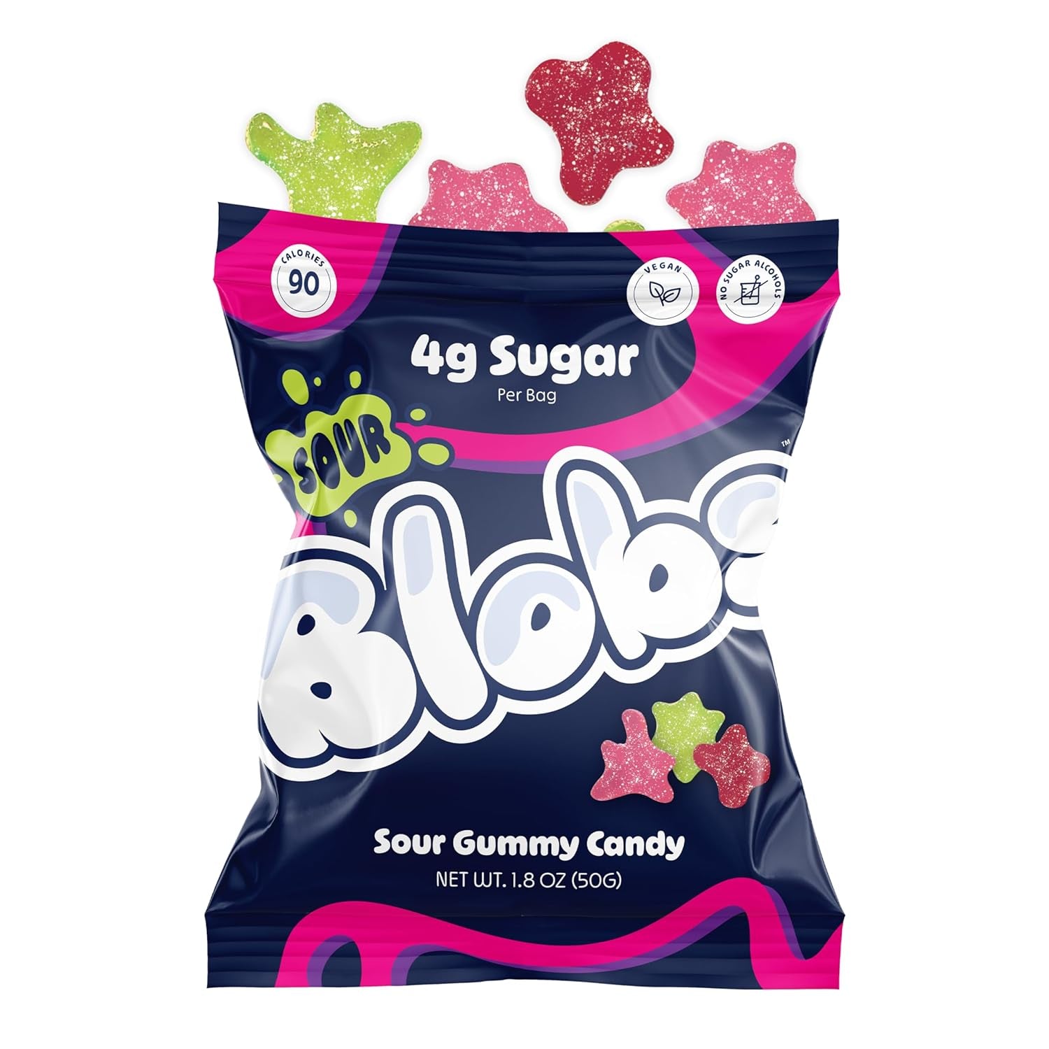 Blobs SOUR Gummy Candy Low Sugar & Low Calorie - (Pack of 6) Mixed Bag