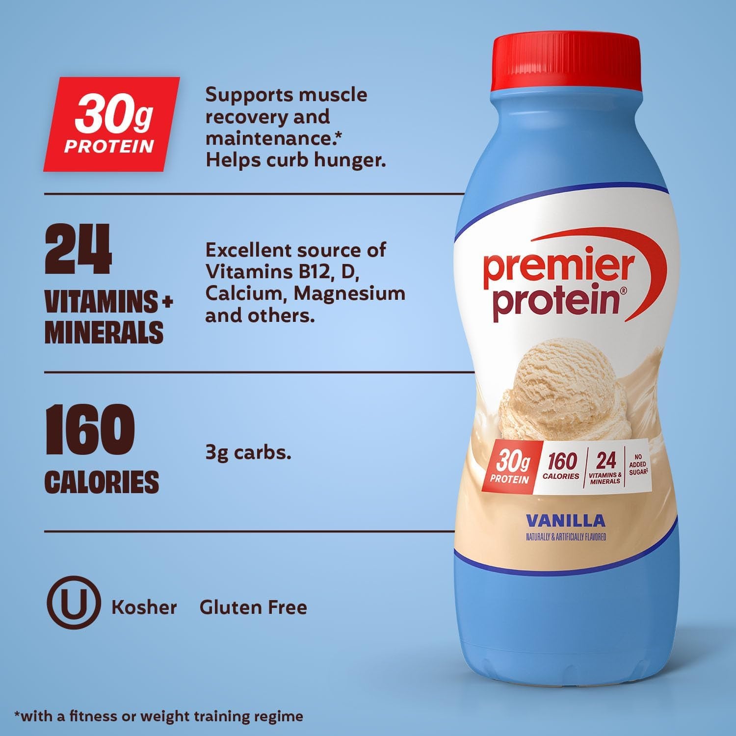 Premier Protein Shake, Vanilla, 30G Protein, 11.5 Fl oz, 12 Pack