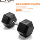 60 Pound Coated Hex Dumbbell Weight