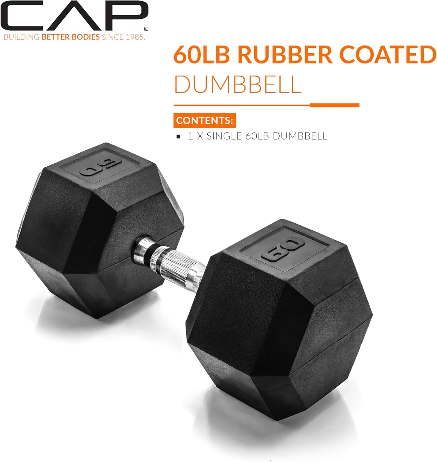 60 Pound Coated Hex Dumbbell Weight