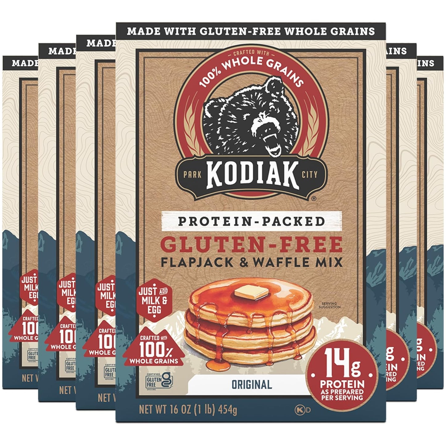Kodiak Cakes Frontier Oat Gluten Free Protein Pancake and Waffle Mix (Pack of 6)