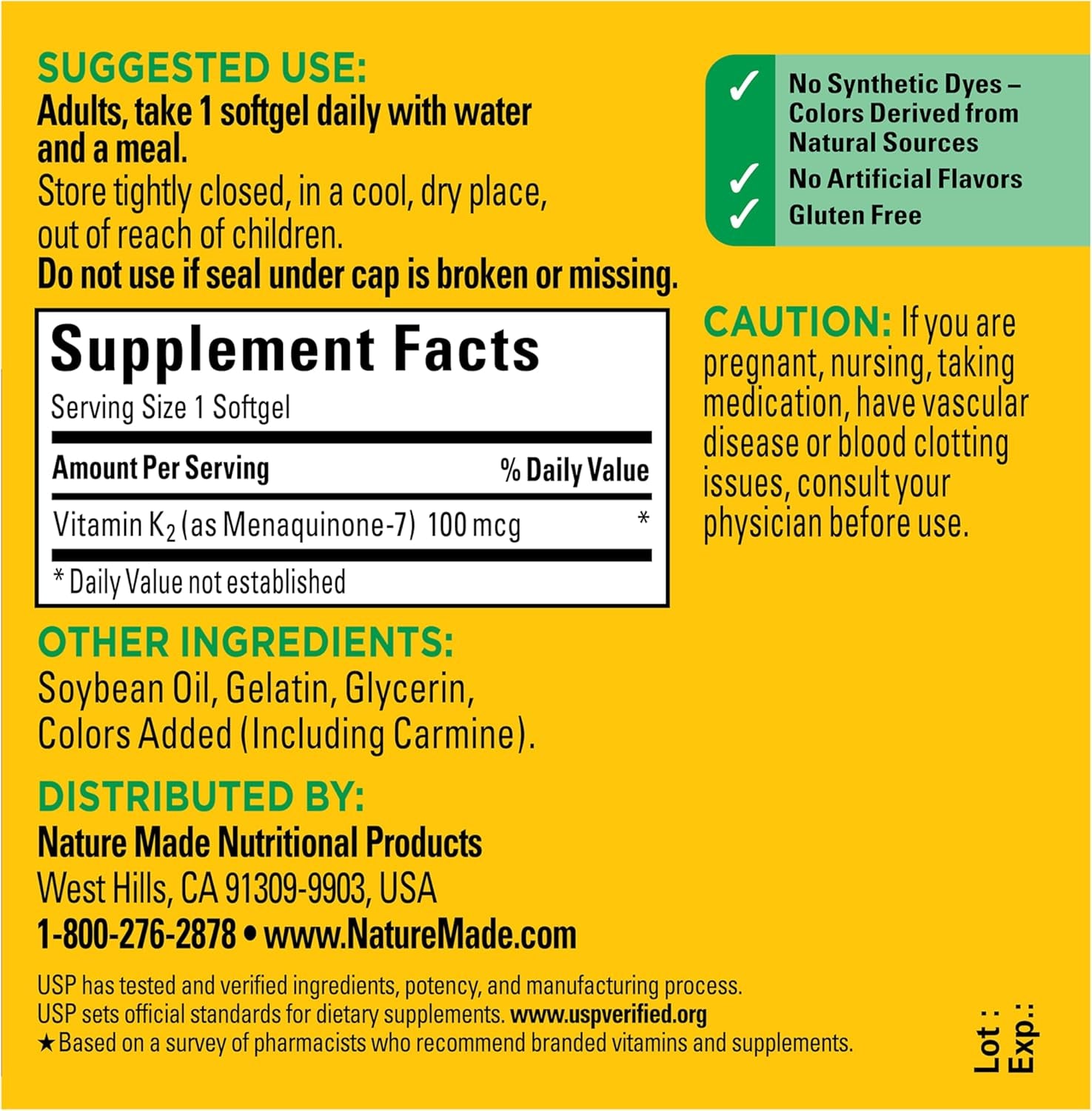 Nature Made Vitamin K2 100 mcg