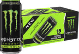 Monster Energy Zero Sugar Drink, Green, Original, 16 Ounce (Pack of 15)