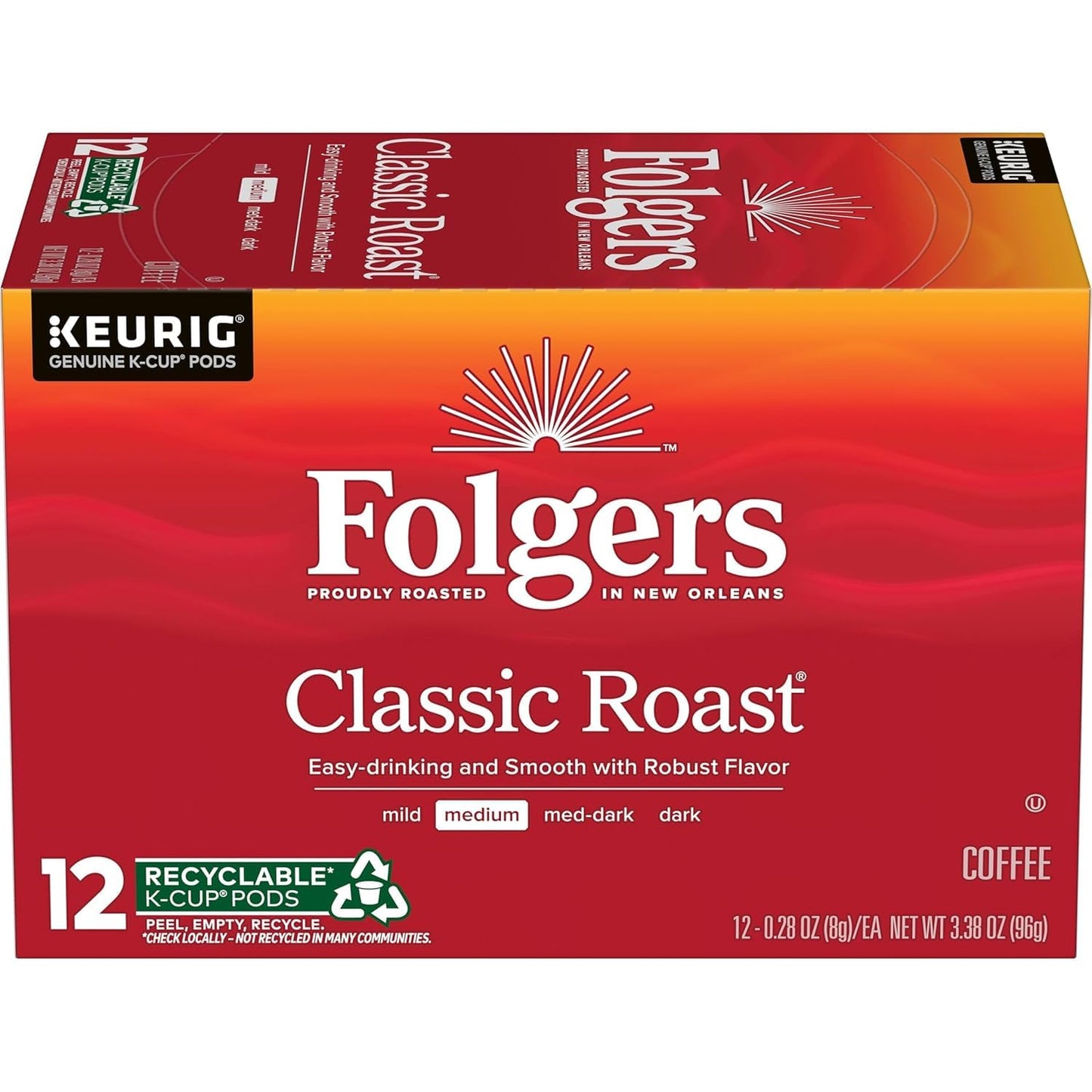 Folgers Classic Roast, Medium Roast Coffee, Keurig K-Cup Pods