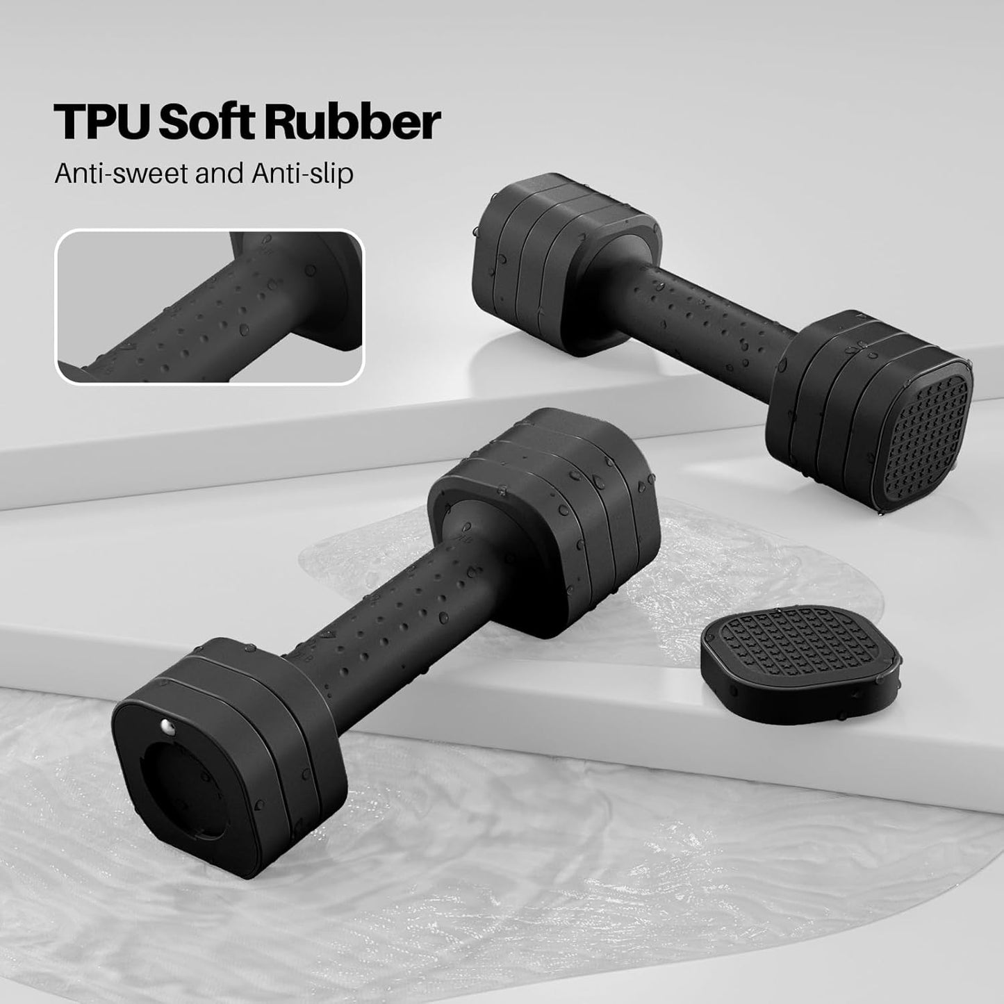 Adjustable Dumbbell Set of 2, 4 in 1 Free Weights Dumbbells Set for Women, Hand Weights for Women at Home, Each 2Lb 3Lb 4Lb 5Lb with TPU Soft Rubber Handle for Home Gym Exercise Training