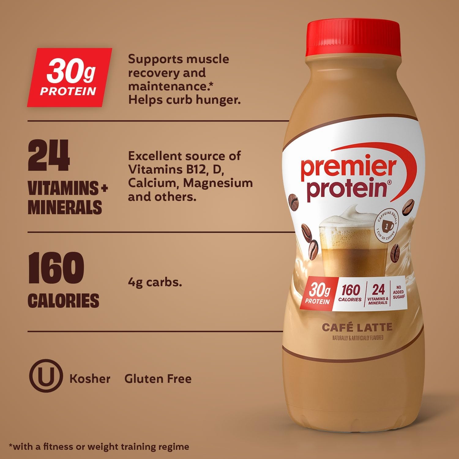 Premier Protein Shake, Café Latte, 30G Protein, 11.5 Fl oz, 12 Pack