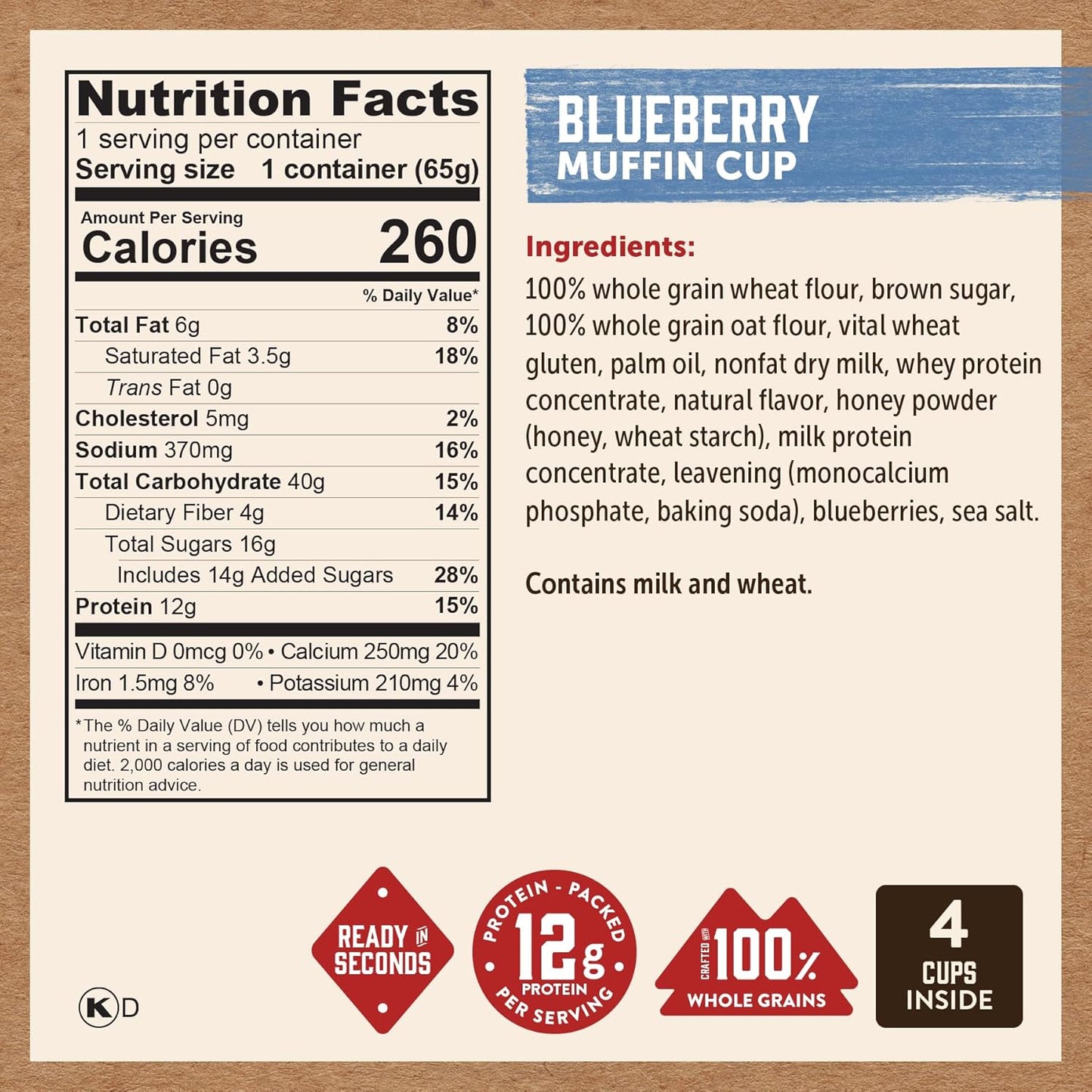 Minute Muffin Cup Variety Pack - Double Dark Chocolate, Blueberry & Cinnamon Roll (Pack of 12)
