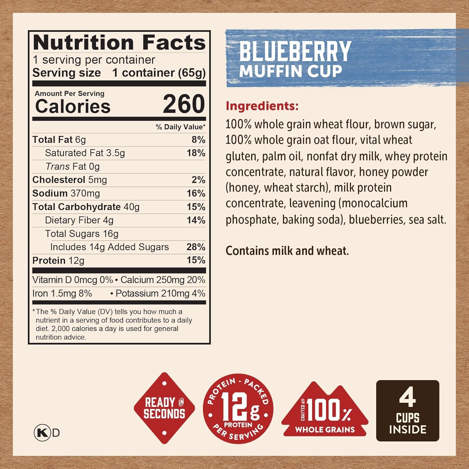 Minute Muffin Cup Variety Pack - Double Dark Chocolate, Blueberry & Cinnamon Roll (Pack of 12)