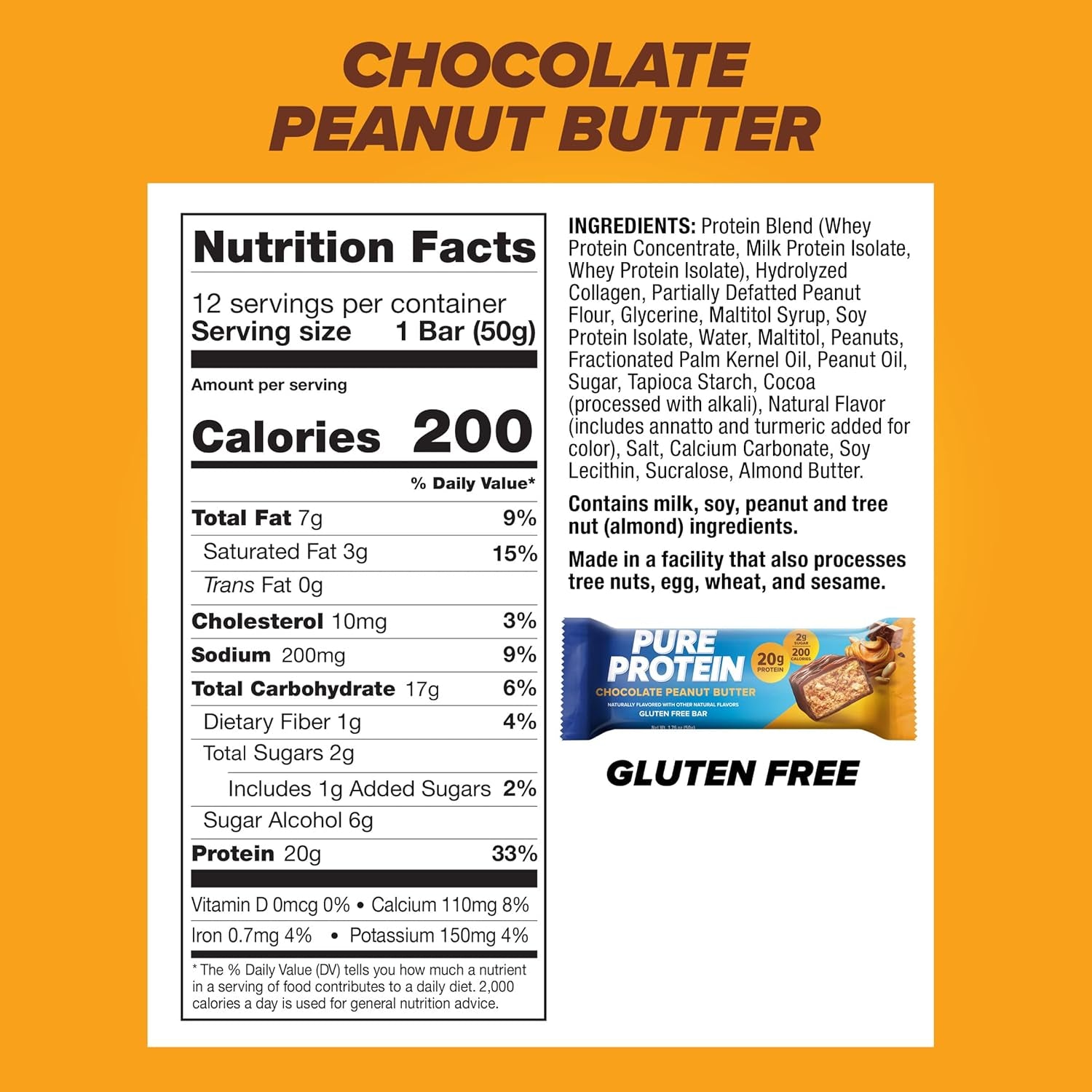 Pure Protein Bars – 20G Protein (12 Count) 