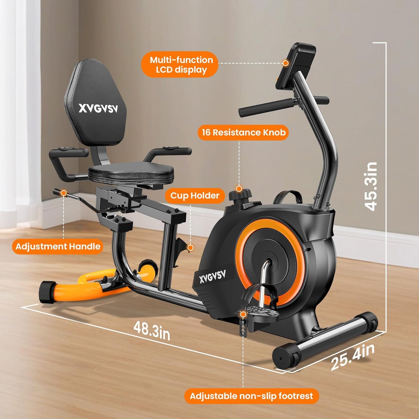 XVGVSV Recumbent Exercise Bike for Home Use