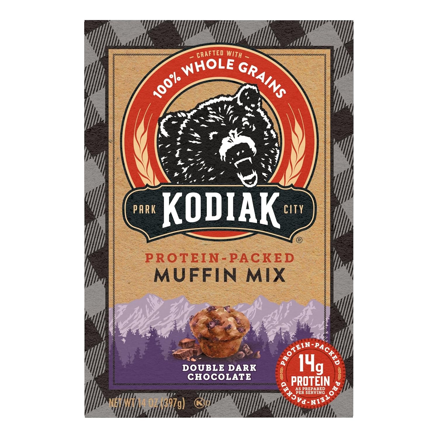 Kodiak Cakes Power Bake Muffin Mix, Double Dark Chocolate (Pack of 6)