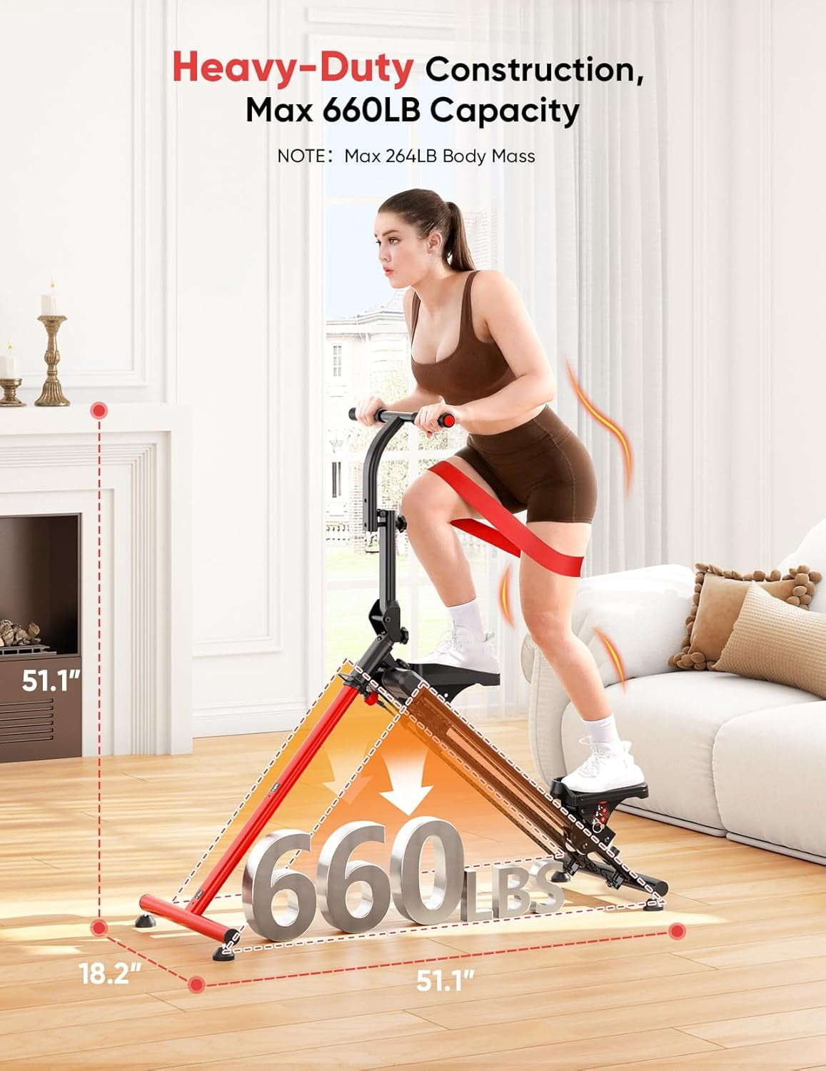 YOLEO Adjustable Resistance Stair Steppers for Exercise at Home