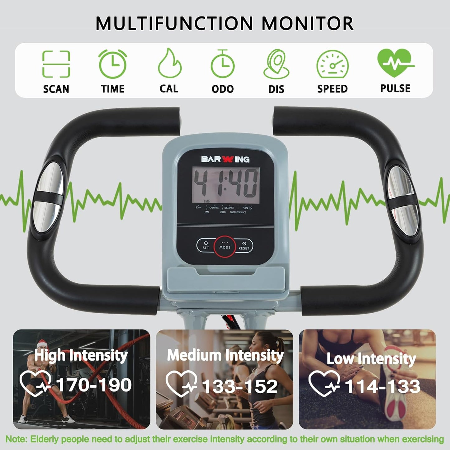 BARWING Stationary Exercise Bike for Home Workout