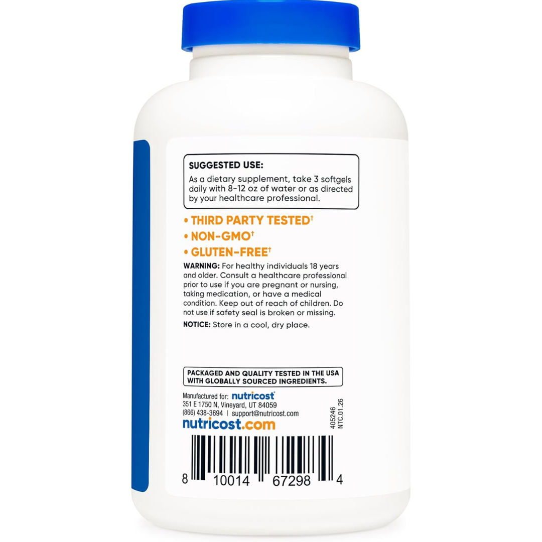 Nutricost Omega 3 Fish Oil - 2500MG
