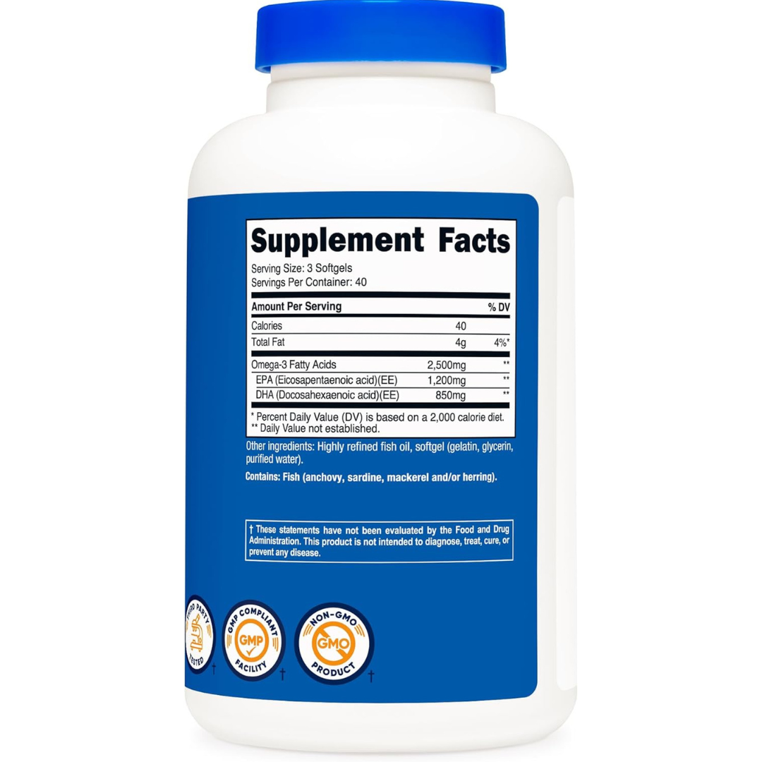 Nutricost Omega 3 Fish Oil - 2500MG
