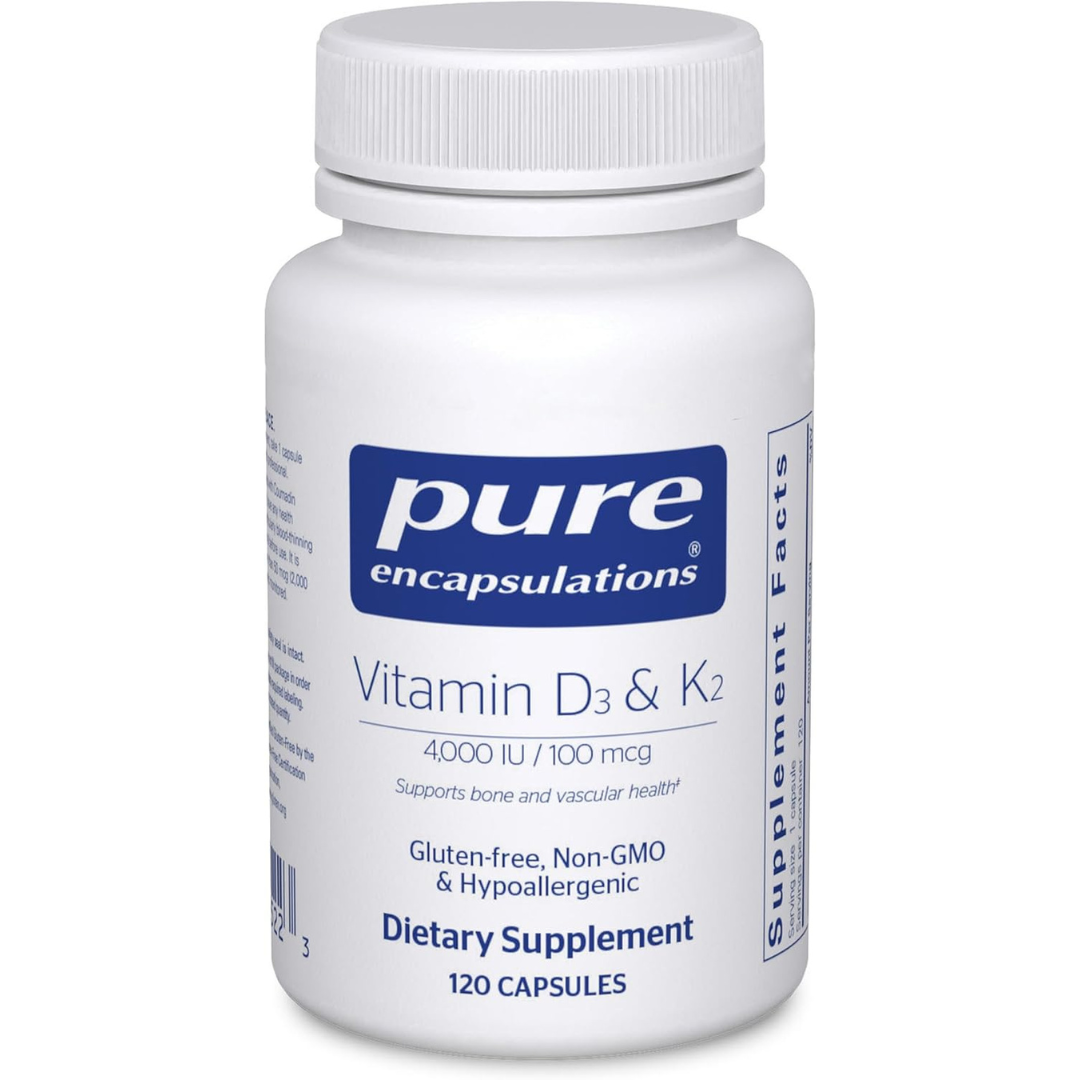 Pure Encapsulations Vitamin D3 & K2 - Bone & Vascular Health Support